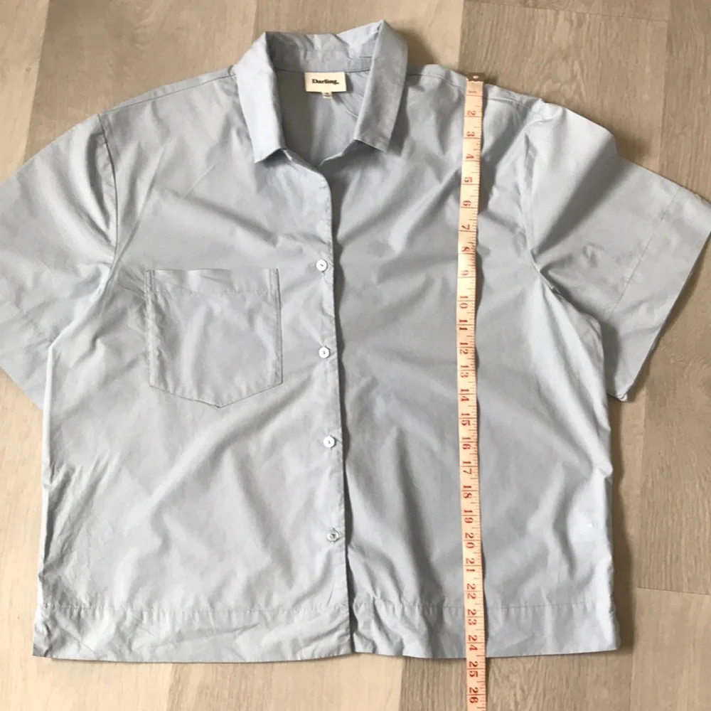 DARLING MATCHING SHORT SET BLUE POPLIN CAMP SHIRT M/L